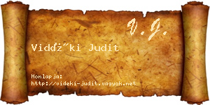 Vidéki Judit névjegykártya